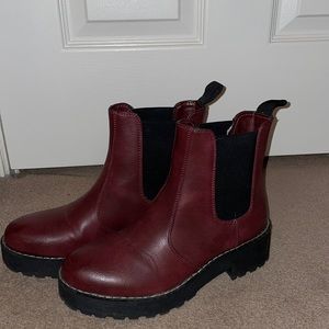 Dirty Laundry Maroon Booties
